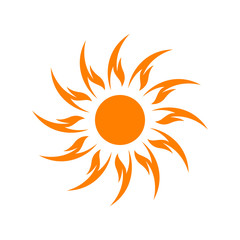Sun Vector logo summer icon design. Sunburst star logo. Yellow sun symbol.