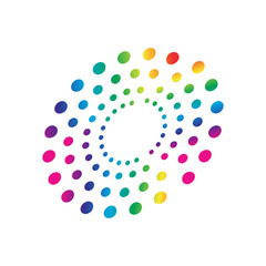 colorful rainbow circles dot pattern circular shape element vector