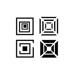 Fototapeta premium abstract geometric shape stacked square shape logo design element