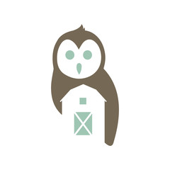 owl and Farm barn Logo design inspiration vector illustrations