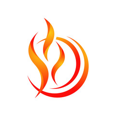 3D Fire flames vector logo design symbol icons in white background