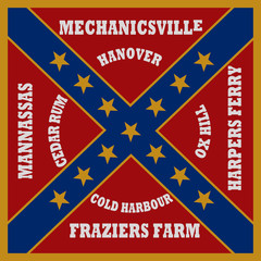 Fototapeta premium Historic Flag. US Civil War 1860's. Confederate Battle Flag. 18th North Carolina Infantry Regiment.