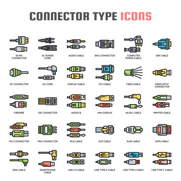 Connector Type , Thin Line and Pixel Perfect Icons