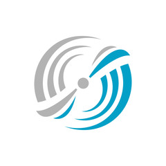 abstract water wind spinning turbine logo design vector illustrations © fandy