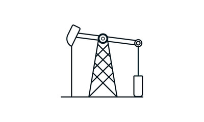Oil pump icon for energy sector applications or infographics