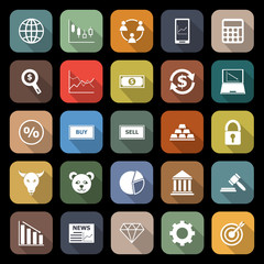 Forex flat icons with lonh shadow