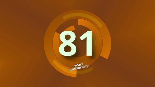 81 Years Anniversary Digital Tech Circle Gold Background