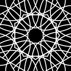 Black and white geometric tile pattern, vector illustration