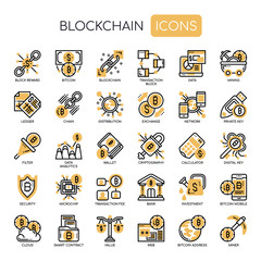 Blockchain , Thin Line and Pixel Perfect Icons
