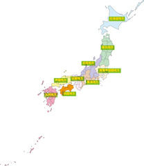 Obraz premium 日本地図