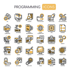 Programming , Thin Line and Pixel Perfect Icons
