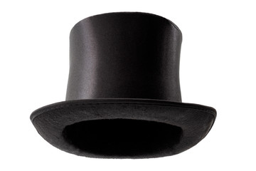 Stylish attire, Vintage men fashion and magic show conceptual idea with victorian black top hat...