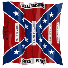 Historic Flag. US Civil War 1860's. Confederate Battle Flag. 6th South Carolina Infantry Regiment.