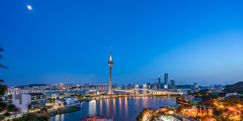 macau city skyline at night
