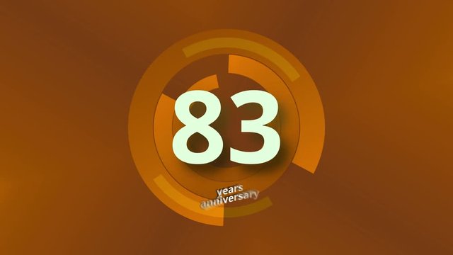 83 Years Anniversary Digital Tech Circle Gold Background