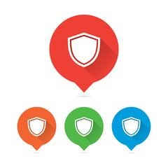 Colorful Round Long Shadow Shield Markers