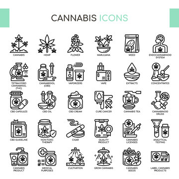 Cannabis , Thin Line and Pixel Perfect Icons