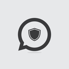 Simple Shield Speech Bubble Icon