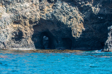 Close-up of a sea cave on Anacapa Island in Channel Islands National Park 11 miles off the coast of Ventura, California.  - Powered by Adobe