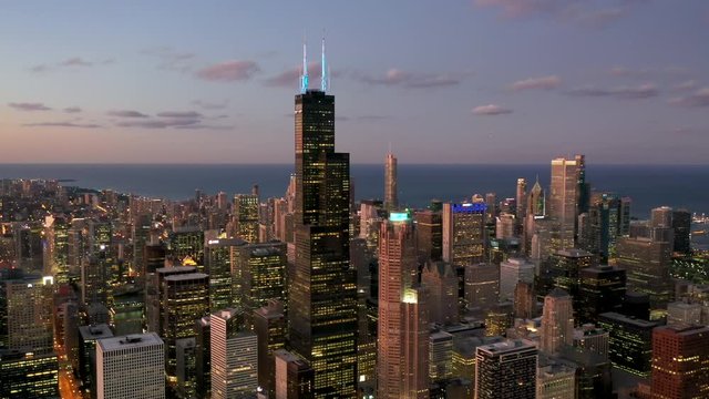 High Angle View of Chicago Cityscape