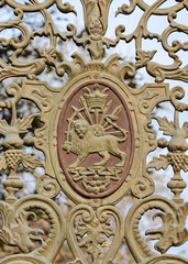 close-up of Bagh-e melli (National Garden) gate, Tehran, Iran