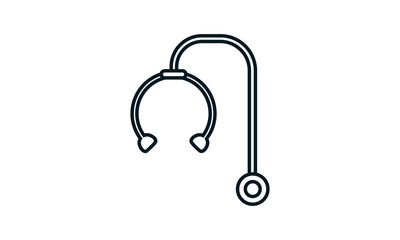 Stethoscope icon flat style graphical symbol.