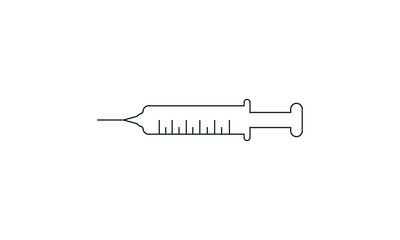 Syringe injection icon for medical and healthcare websites