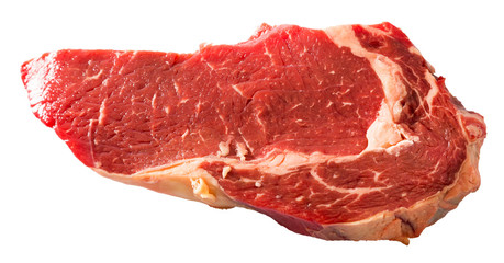 Fototapeta premium Raw beef steak isolated on white