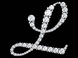 diamond letters with gemstones (high resolution 3D image)