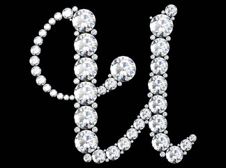 diamond letters with gemstones (high resolution 3D image)