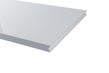 Background or concept of minimalist furniture facade for the kitchen, furniture interior on a white background.