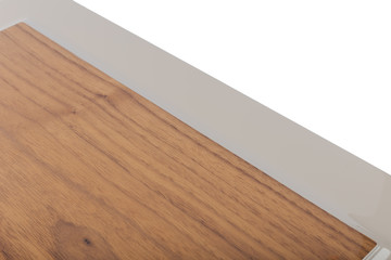 Background or concept of minimalist furniture facade for the kitchen, furniture interior on a white background.