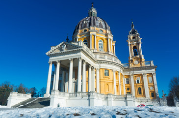 Image of baroque Basilica di Superga church on the Turin