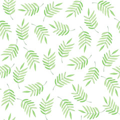 seamless pattern with leaves on a white background. watercolor hand drawing illustration for prints, posters, templates, cards.