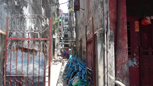 View in a small street in Rangoon in Myanmar