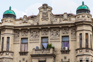 BELGRADE, SERBIA, August 3, 2019. Architectural decoration of the historic building in the old town