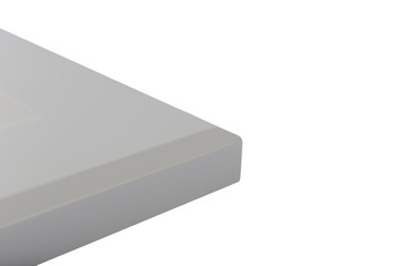 Naklejka premium Background or concept of minimalist furniture facade for the kitchen, furniture interior on a white background.