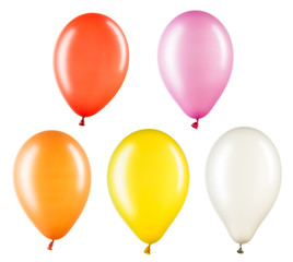 Set of colourful helium balloons, element of decorations