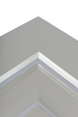 Background or concept of minimalist furniture facade for the kitchen, furniture interior on a white background.