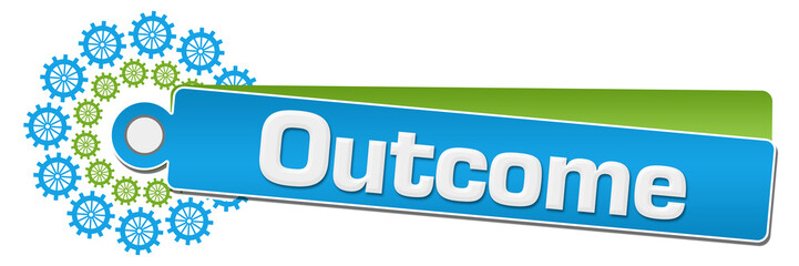 Outcome Green Blue Gears Circular Label 