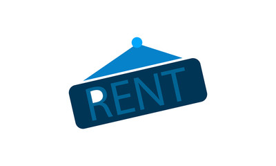 Rent, price tag icon. Sign isolated on white background. Vector flat design illustration