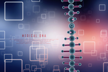 Obraz premium 3d render of dna structure, abstract background