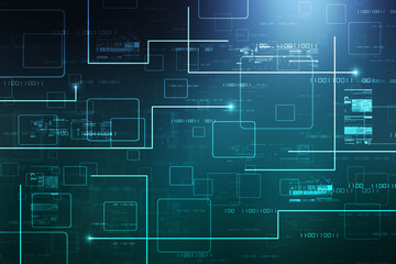 2d illustration technology background