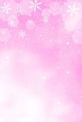 幻想的なピンクの背景　はがきテンプレート　縦デザイン