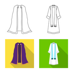 Vector design of material and clothing icon. Collection of material and garment stock vector illustration.