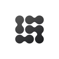 Molecule Vector logo design element. Connected dots Abstract shape. Stock Vector illustration isolated on white background.