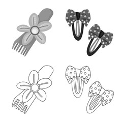 Vector illustration of beauty and fashion icon. Set of beauty and female stock symbol for web.