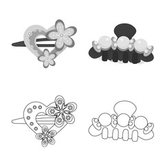 Vector illustration of beauty and fashion symbol. Collection of beauty and female stock vector illustration.