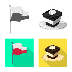 Vector illustration of traditional and tour symbol. Collection of traditional and landmarks vector icon for stock.