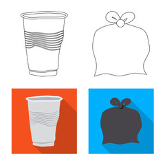 Vector illustration of refuse and junk symbol. Set of refuse and waste stock symbol for web.